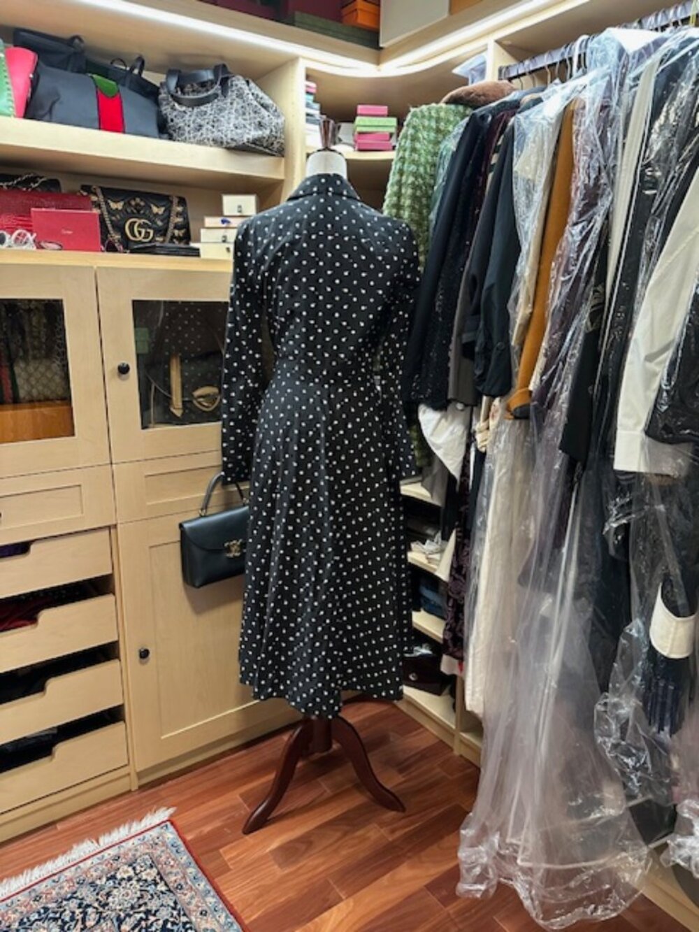 Rosetta Getty Polka Black/White Dot Print Size Six Long Dress - Picture 4 of 10